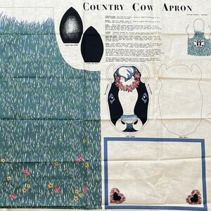 Vintage‎ Country Cow Apron Fabric Panel Springs Industries 6109 Cut N Sew Craft